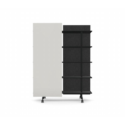 A08 Mobile Shelving Unit with Glass Writing Board