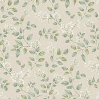 Forget Me Not Floral Trail Wallpaper Neutral / Green Grandeco 199101