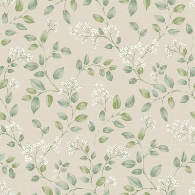 Forget Me Not Floral Trail Wallpaper Neutral / Green Grandeco 199101
