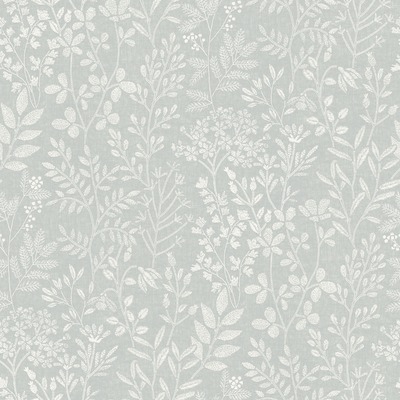 Karuna Embroidery Stitched Organic Trail Vinyl Wallpaper Grey Grandeco 205001
