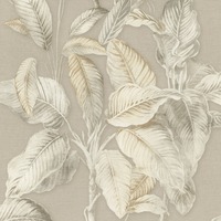 Boho Palm Leaf Vinyl Wallpaper Neutral Rasch 571455
