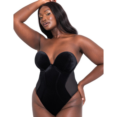Scantilly by Curvy Kate Icon Strapless Bodysuit - Black - 30E
