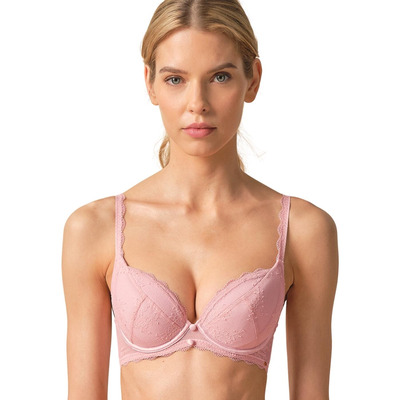 Gossard Vintage Romance Padded Plunge Bra - Soft Pink