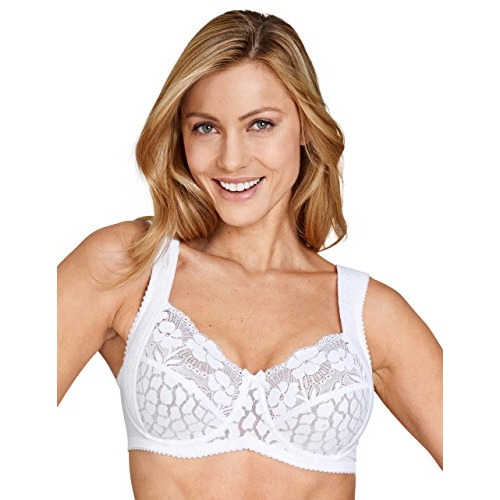 Miss Mary Of Sweden Jacquard & Lace Underwired Bra - White