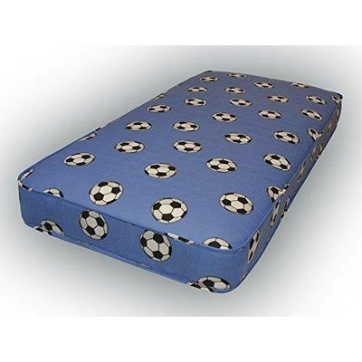 Starlight Beds™ &pipe; Children's 4" All Foam Blue Football Mattress - 2ft6 by 5ft9 Shorty Mattress – Starlight Beds™