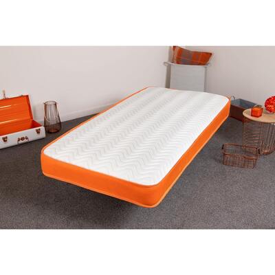 Starlight Beds™ 7" Deep Cool touch Luxurious soft Finish Memory Foam & Hybrid Spring Orange Border Mattress - 2ft6 by 5ft9 Shorty Mattress – Starlight Beds™