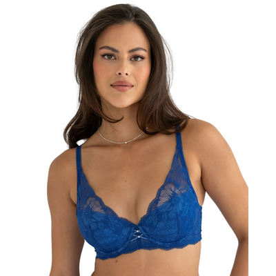 Pour Moi Atelier Lace High Apex Padded Bra - True Blue/Mist
