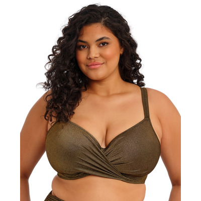 Elomi Sunset Shimmer Underwired Plunge Bikini Top - Gold Rush