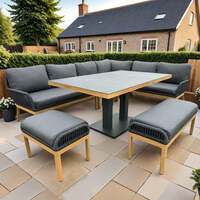 Bracken Outdoors Santiago Corner Sofa Set with Height Adjustable Rectangular Table, Early April 2026