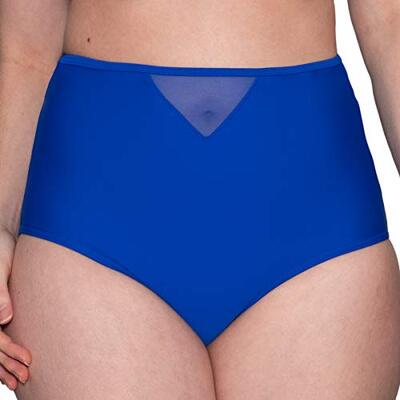Curvy Kate Sheer Class High Waist Bikini Brief - Cobalt