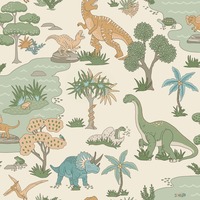 Dino Zoo Wallpaper Cream / Multi Holden 14012