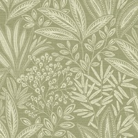Sahara Leaf Wallpaper Sage Green Crown M1780