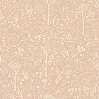 Woodland Animals Textured Vinyl Wallpaper Blush Pink Grandeco LD3418