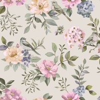 Bird Garden Wallpaper Beige / Multi Holden 14192