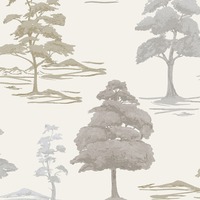 Carlotta Tree Textured Heavyweight Vinyl Wallpaper Cream Belgravia 9035