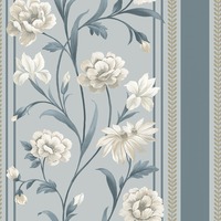 Raya Floral Wallpaper Blue / Cream Belgravia 758
