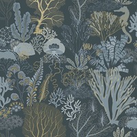 Underwater World Wallpaper Navy Blue / Gold Holden 14341