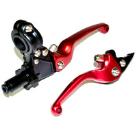 Image of Pit Bike CNC Folding Levers Red