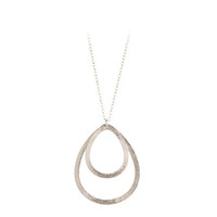 Image of DOUBLE DROP NECKLACE - SILVER