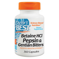 Image of Doctors Best Betaine HCl Pepsin & Gentian Bitters - 360 Capsules
