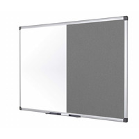 Image of Bi-Office Combi Magnetic Drywipe/Grey Felt Board 1800 x 1200mm
