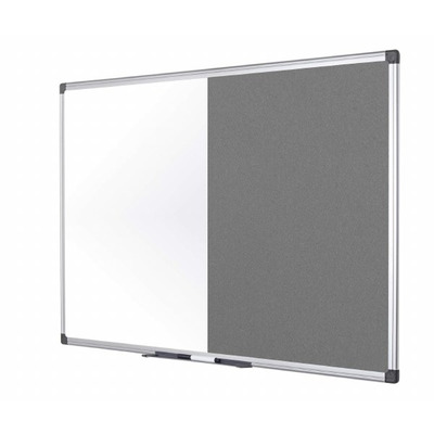 Bi-Office Combi Magnetic Drywipe/Grey Felt Board 1800 x 1200mm