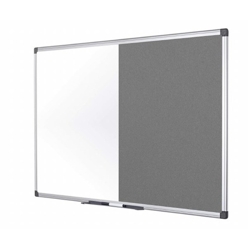 Bi-Office Combi Magnetic Drywipe/Grey Felt Board 1800 x 1200mm