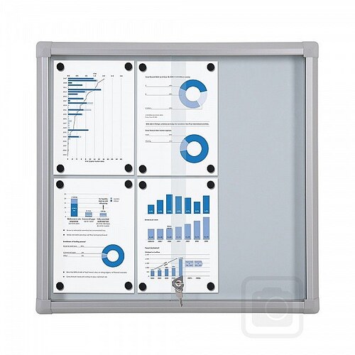 Whiteboard with Locking Sliding Glass Doors
