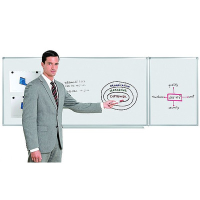 Bi-Office Trio 'PLUS' Folding 'Space Saver' Whiteboard