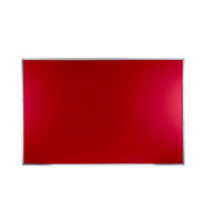 Image of Boards Direct Felt Noticeboard Aluminium Frame 1800 x 1200mm RED