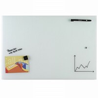 Image of NAGA Magnetic Glass Noticeboard WHITE 40 x 60cm