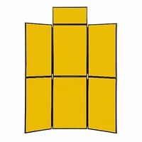 Image of 6 Panel Folding Display Stand Black Frame/Yellow Fabric