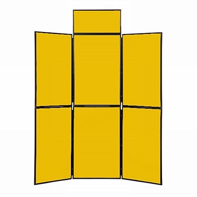 6 Panel Folding Display Stand Black Frame/Yellow Fabric