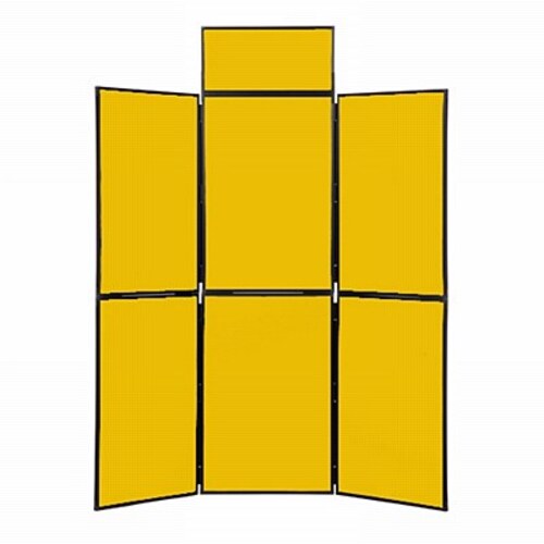 6 Panel Folding Display Stand Black Frame/Yellow Fabric