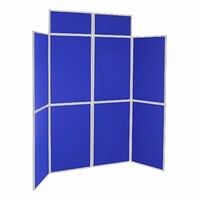 Image of 8 Panel Folding Display Stand Grey Frame/Royal Fabric