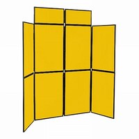 Image of 8 Panel Folding Display Stand Black Frame/Yellow Fabric