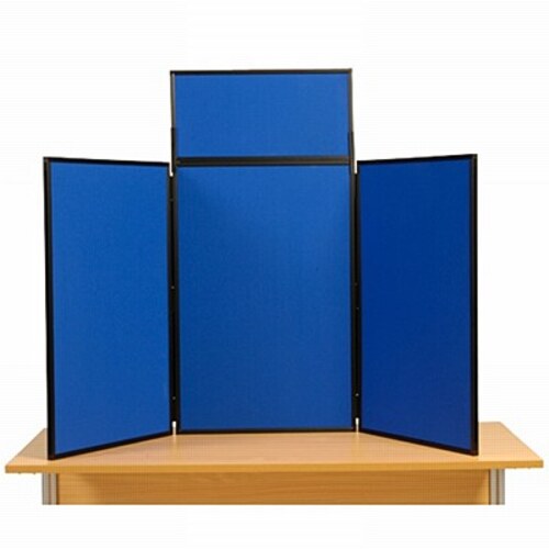 3 Panel Maxi Desk Top Display Stand Black Frame/Royal Fabric