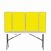 Image of 4 Panel Maxi Desk Top Display Stand Grey Frame/Yellow Fabric