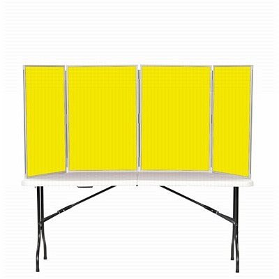 4 Panel Maxi Desk Top Display Stand Grey Frame/Yellow Fabric