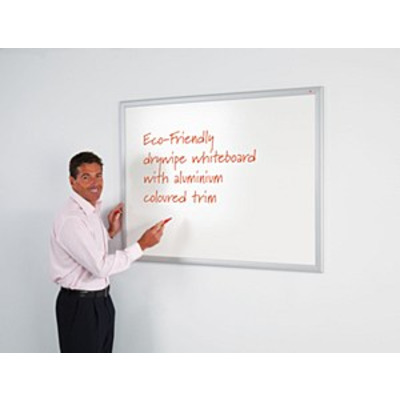 WriteOn Eco-Friendly Whiteboard 2400 x 1200mm Aluminium Effect frame