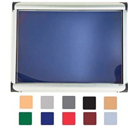 Metropolitan Tamperproof External Noticeboard Aluminium Frame 18xA4 Burgundy Fabric
