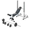 Image of York B540 Folding Weight Bench and Viavito 50kg Cast Iron Weight Set