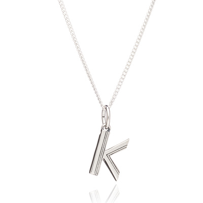 This Is Me 'K' Alphabet Necklace - Silver