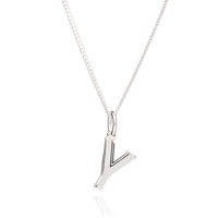 Image of This Is Me &#039;Y&#039; Alphabet Necklace - Silver