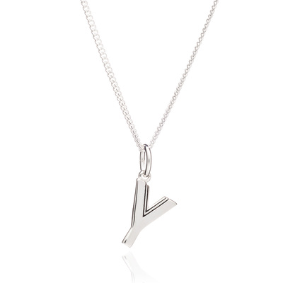 This Is Me 'Y' Alphabet Necklace - Silver