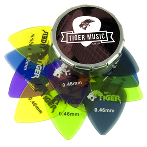 Tiger Guitar Plectrums With Pick Tin 12 Gel 046mm