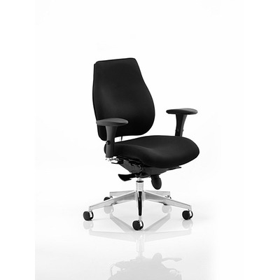 Chiro Plus 'Ergo' Posture Chair with Arms Black Fabric