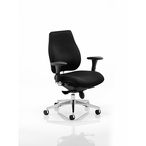 Chiro Plus 'Ergo' Posture Chair with Arms Black Fabric