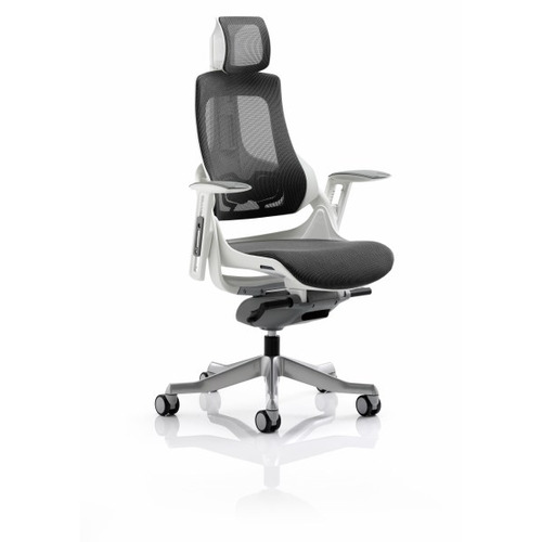 Zure Executive Chair with Headrest Charcoal Mesh