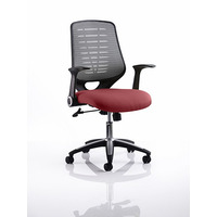 Image of Relay Mesh Back Task Chair Ginseng Chilli Seat Silver Back